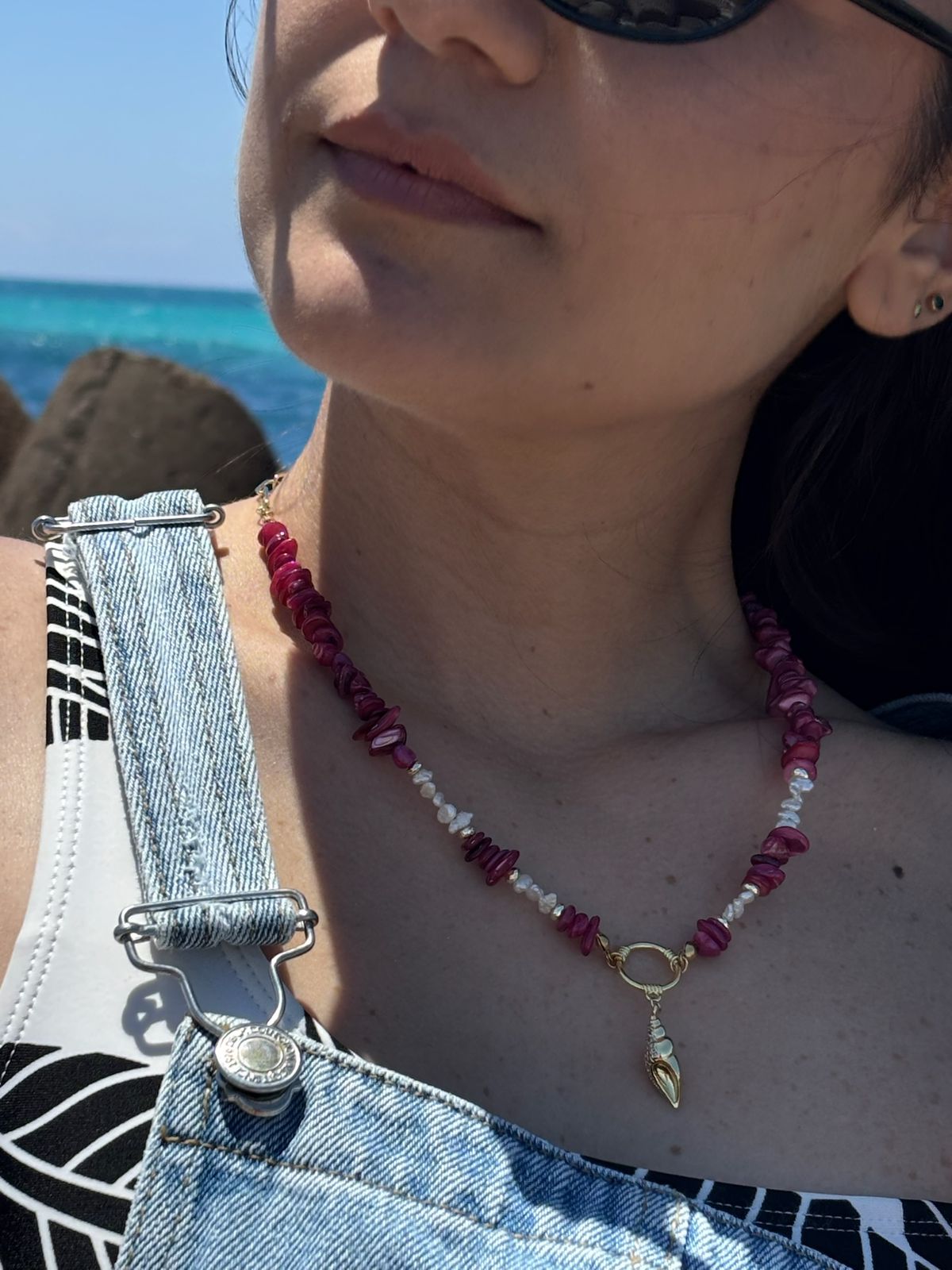 seashell pearl necklace