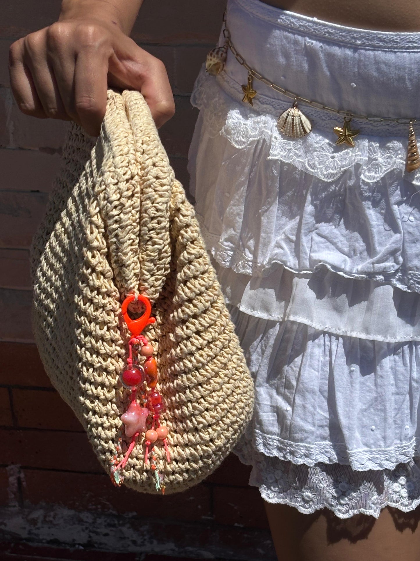 tropical bag charm/ key chain