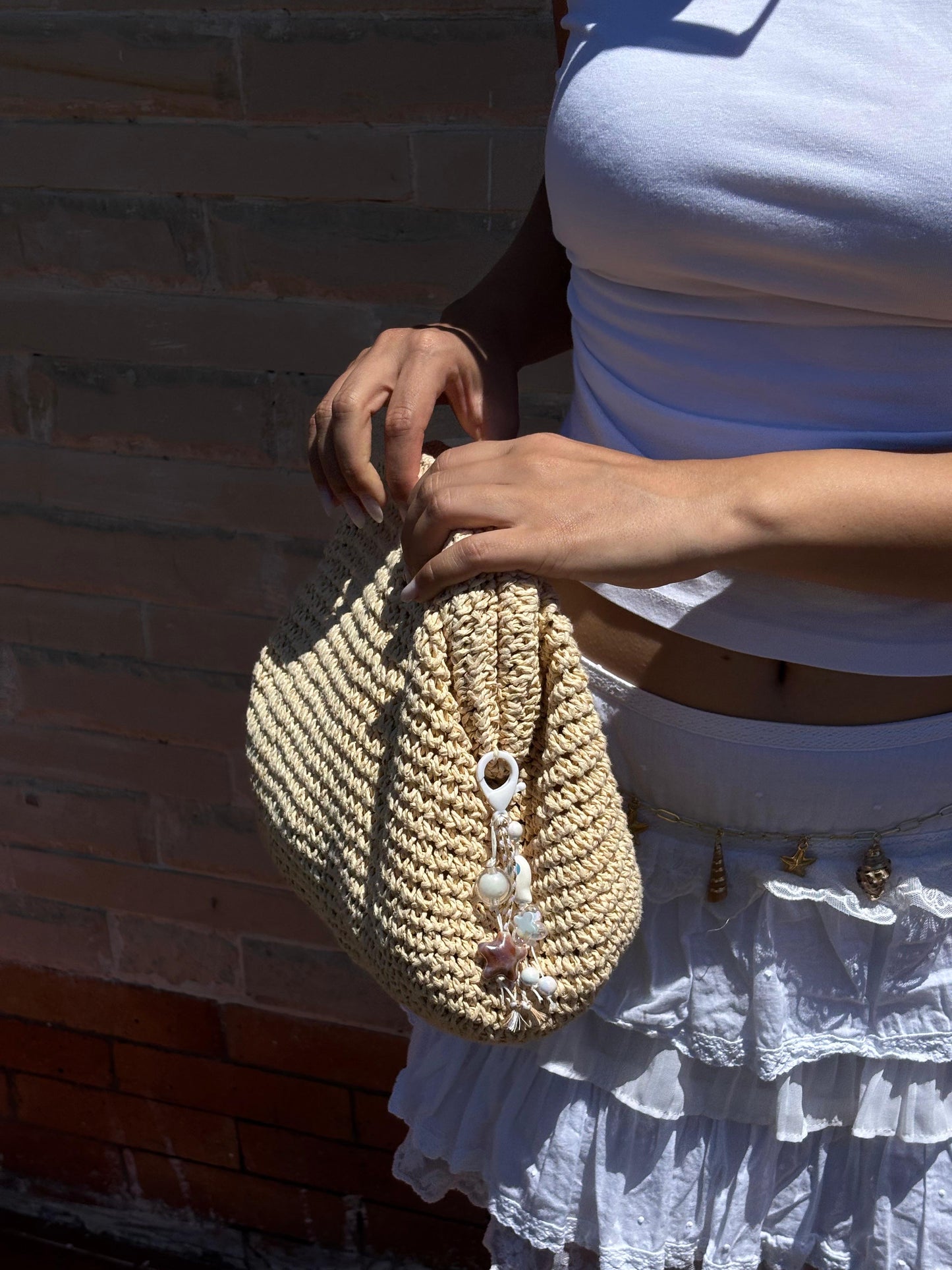 tropical bag charm/ key chain