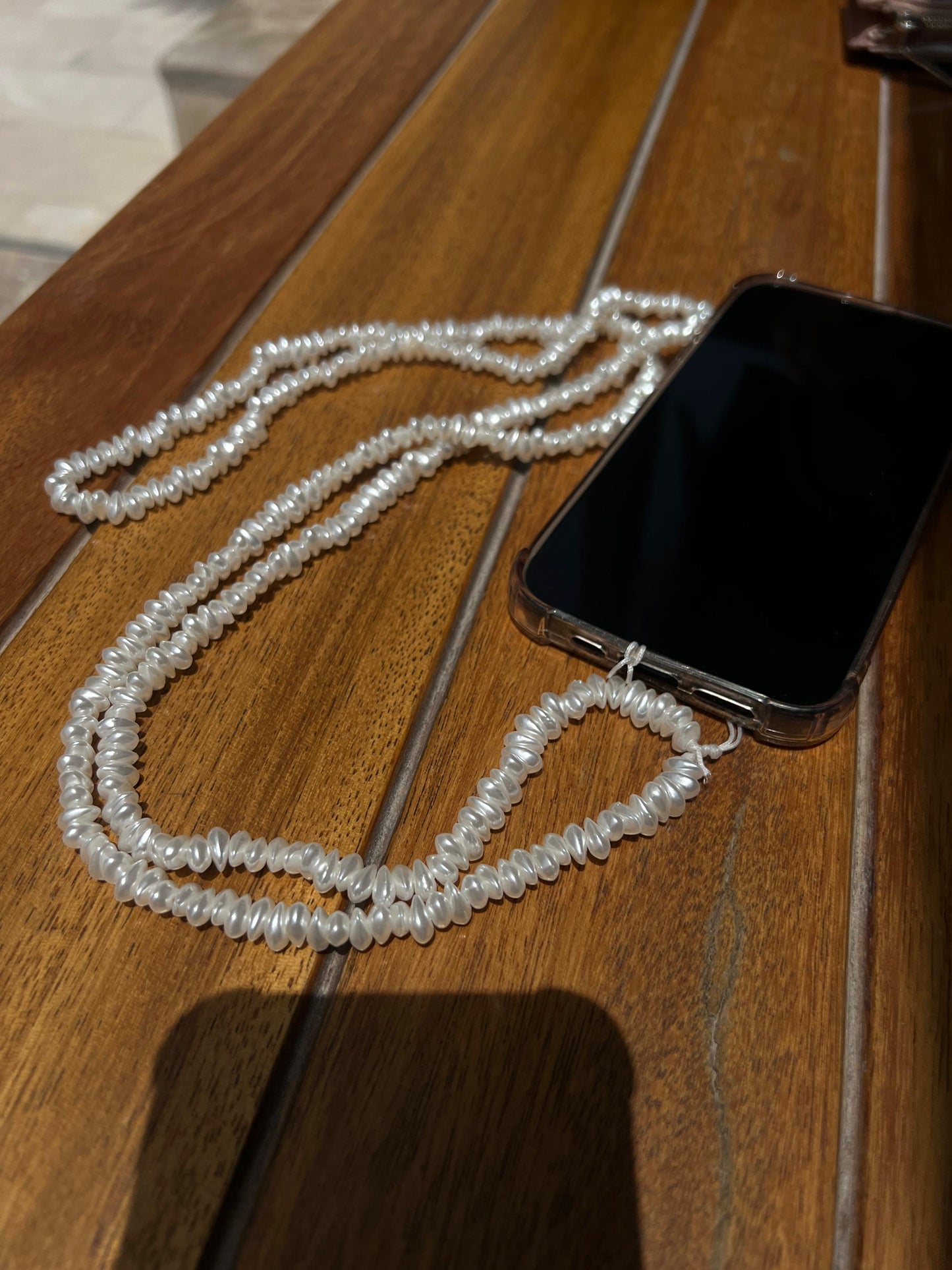 pearly long phone chain